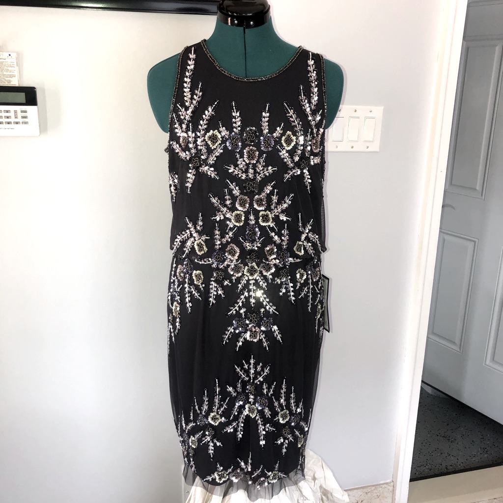 Adriana Papell Beaded Short Dress